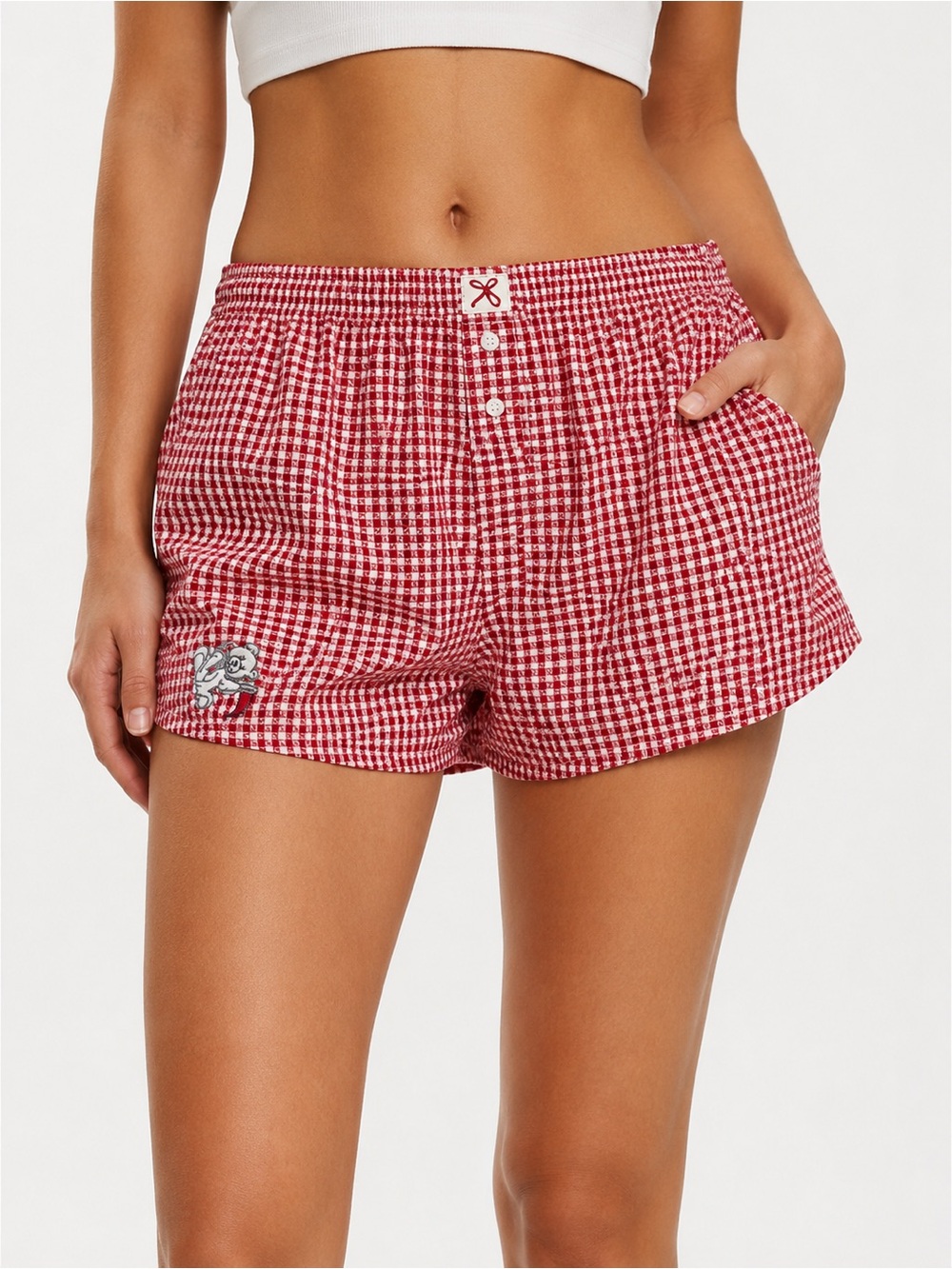 Hollister Red Gingham Athletic Lounge Shorts